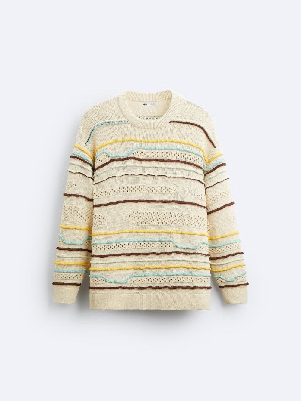 ZARA Striped Embossed Sweater